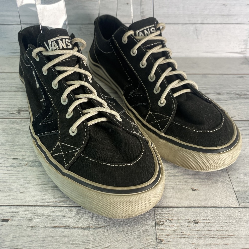 Vans VN-0XFQBLK Shoes Womens 9 Black Canvas Low Top Skate Sneakers Casual